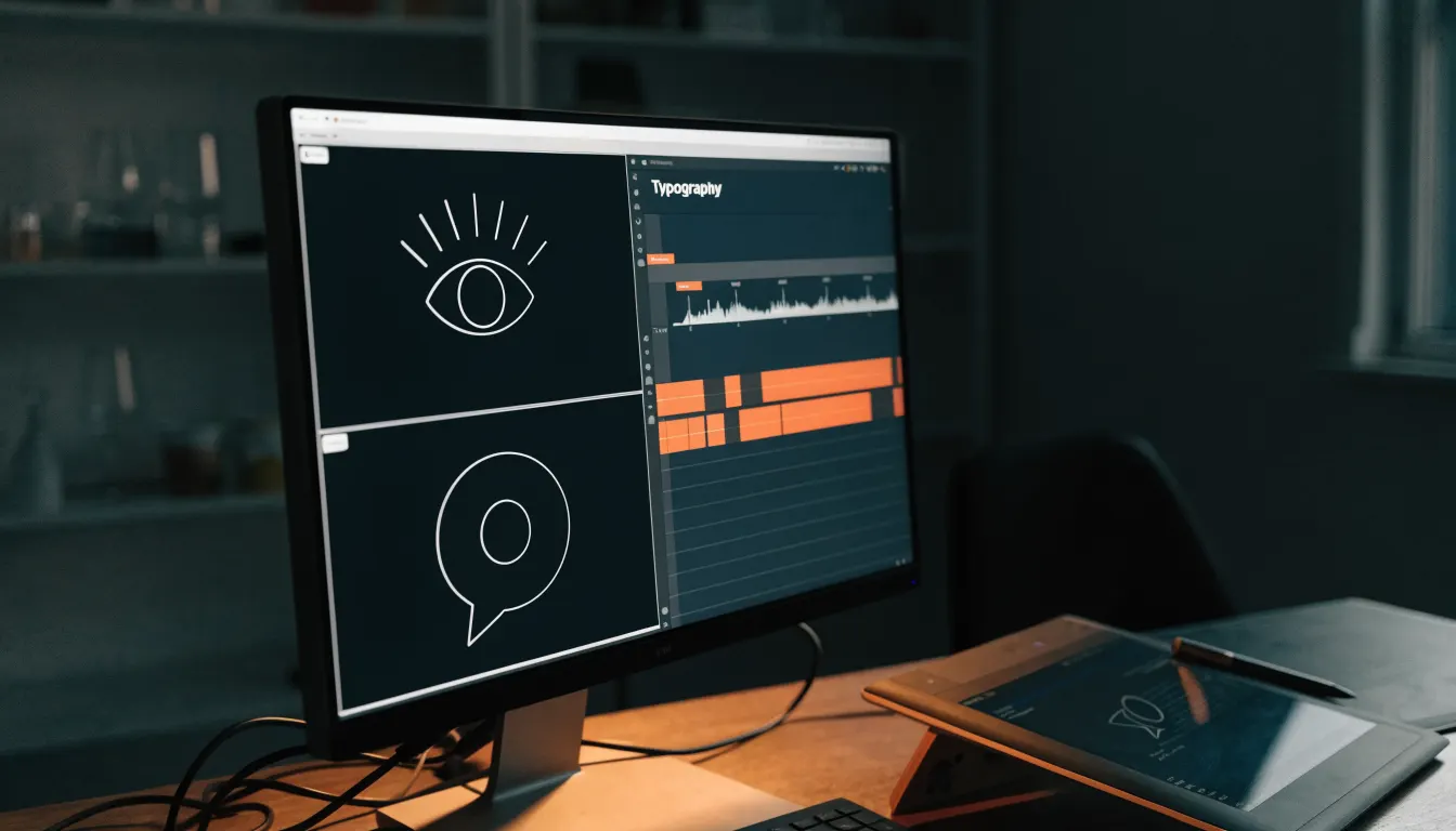 Motion graphics workstation showing 2D explainer style frames